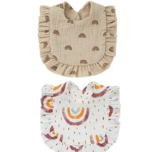 Lot of 4 cotton girl’s bibs 0-36 months